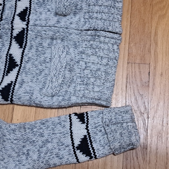 TNA Lambswool Knitted Zip Up Sweater Grey and White with collar - Size XS - Picture 2 of 5